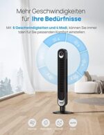Dreo 28dB Leiser Turmventilator, 106cm, 6 Geschwindigkeiten