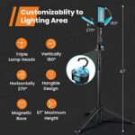 GoGonova LED Baustrahler mit Stativ – Kabellose Arbeitsleuchte