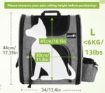 Pecute Haustier-Rucksack – Faltbar, Erweiterbar, Transparentes Netzfenster