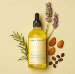 Natürliches Haaröl zum Haarwachstum beschleunigen mit biologischen Rosmarinöl, Rizinusöl, Mandelöl und Arganöl als Haarmaske und Haarkur