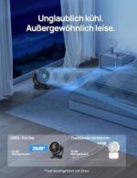Dreo 28dB Leiser Tischventilator, 21M Windentfernung Ventilator mit Kühlung 3-Geschwindigstufe 120° verstellbar Neigungswinkel Turbo-Luftzirkulator, geeignet für Schlafzimmer Büro, Fox One