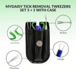 MYDAISY Zeckenzangen-Set (5-teilig) mit Etui - Zeckenschutz für Mensch & Tier
