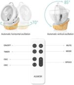 4UMOR Leiser Tischventilator, 20dB, 12 Geschwindigkeiten, 3D Zirkulation, 8H Timer