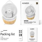 4UMOR Leiser Tischventilator, 20dB, 12 Geschwindigkeiten, 3D Zirkulation, 8H Timer