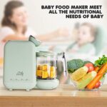5-in-1-Babynahrungsprozessor, Babynahrungszubereiter, Baby-Food-Maker, Babybrei Zubereiter,Baby Nahrungszubereitung, Flaschenwärmer - BabyDampfgaren, Mixen, Aufwärmen