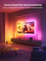 Govee RGBICW TV Hintergrundbeleuchtung 3 Lite – Fish-Eye Korrektur, Sync für 40-85 Zoll TVs, Wi-Fi LED Strip mit Kamera, Sprach- & App-Steuerung