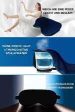 Aosun Seiden Schlafmaske – 22 Momme, 100% Bio Maulbeerseide, 99% Lichtblockierung, Verstellbares Band für Herren & Damen