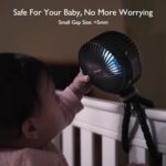 Momcozy Tragbarer Clip-Ventilator, 8000 mAh, 27h Laufzeit, 360° drehbar, LED, USB
