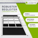 Juskys Alu Hundetransportbox – Robuste & Pflegeleichte Auto-Hundebox mit Verschliessbarer Gittertür
