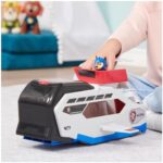 PAW PATROL, Aqua Pups – Whale Patroller, Teamfahrzeug mit Basis Fahrzeug von Chase und Welpenfigur, Abschussvorrichtung für Basis Fahrzeug, Spielzeug geeignet
