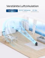 Dreo 28dB Leiser Tischventilator, 21M Windentfernung Ventilator mit Kühlung 3-Geschwindigstufe 120° verstellbar Neigungswinkel Turbo-Luftzirkulator, geeignet für Schlafzimmer Büro, Fox One