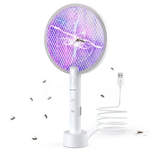 PALONE Elektrische Fliegenklatsche 2024, 3000V Elektro-Mückenklatsche & UV-Mückenlampe, 2-in-1 USB Insektenvernichter