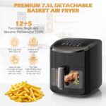 Euary XXL Heißluftfritteuse 7,5L, 1700W, 12 Programme, Fettfrei