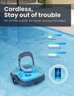 WYBOT Poolroboter, Poolsauger Akku mit Dual-Motor, Selbstparken, Starke Saugkraft, Automatische Poolreiniger für Aufstell-/Einbauschwimmbecken bis 50m²