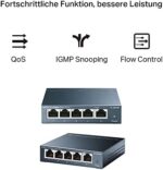 TP-Link 5-Port Gigabit Switch, Metallgehäuse, QoS, IGMP-Snooping, energieeffizient