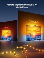 Govee RGBICW TV Hintergrundbeleuchtung 3 Lite – Fish-Eye Korrektur, Sync für 40-85 Zoll TVs, Wi-Fi LED Strip mit Kamera, Sprach- & App-Steuerung