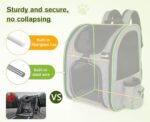 Pecute Haustier-Rucksack – Faltbar, Erweiterbar, Transparentes Netzfenster