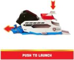 PAW PATROL, Aqua Pups – Whale Patroller, Teamfahrzeug mit Basis Fahrzeug von Chase und Welpenfigur, Abschussvorrichtung für Basis Fahrzeug, Spielzeug geeignet