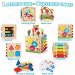 Bravmate Holz Aktivitätswürfel - 8-in-1 Montessori-Spielzeug für Kleinkinder ab 18 Monaten
