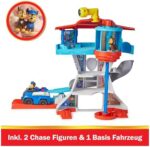 PAW Patrol, Lookout Tower, Hauptquartier Spielset mit 1 Chase Basis Fahrzeug, 2 Chase Figuren und Zubehör