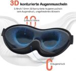 INNELO Schlafmaske 2024 - Bequem, Atmungsaktiv, 3D, Lichtblockierend, mit Memory Foam und Nasenpads für Reisen