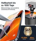 TORRAS Panzerglas für iPhone – 9H Bruchsicher, Auto-Installation, Anti-Fingerabdruck