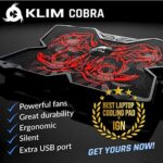 KLIM Cobra Laptop Kühler 2024 – Leistungsstark, Schnell & Belüftet mit 4 Lüftern für PC, Notebook & PS4