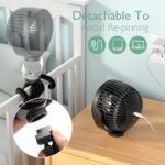 Momcozy Tragbarer Clip-Ventilator, 8000 mAh, 27h Laufzeit, 360° drehbar, LED, USB