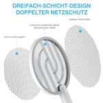 PALONE Elektrische Fliegenklatsche 2024, 3000V Elektro-Mückenklatsche & UV-Mückenlampe, 2-in-1 USB Insektenvernichter