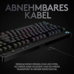 Logitech G PRO TKL Gaming-Tastatur, GX Blue Switches, LIGHTSYNC RGB, Abnehmbares Kabel, QWERTZ, Schwarz