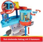 PAW Patrol, Lookout Tower, Hauptquartier Spielset mit 1 Chase Basis Fahrzeug, 2 Chase Figuren und Zubehör
