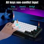 Snpurdiri 60% Mechanische Gaming-Tastatur – 61 Tasten, Anti-Ghosting, Blaue LED-Beleuchtung, Kompakt
