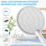 PALONE Elektrische Fliegenklatsche 2024, 3000V Elektro-Mückenklatsche & UV-Mückenlampe, 2-in-1 USB Insektenvernichter
