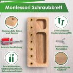 Panda Brothers Montessori Schraubbrett - Holz Lernspielzeug ab 3 - Motorik & Sensorik