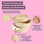 REISHUNGER traditioneller Bambusdämpfer & Dampfgarer für 2 Personen