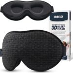 INNELO Schlafmaske 2024 - Bequem, Atmungsaktiv, 3D, Lichtblockierend, mit Memory Foam und Nasenpads für Reisen
