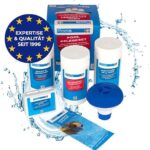 PoolsBest 5-in-1 Pool Starter Set - Komplettes Wasserpflege-Set für Einsteiger mit Mini-Multitabs, Dosierschwimmer, Pooltester, pH-Senker, Chlorgranulat & Anleitung