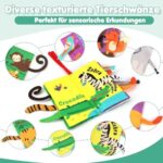 beiens Babystoffbuch – Fühlbuch für Neugeborene, knisterndes Bilderbuch, Geschenk für 0-6 Monate