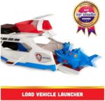 PAW PATROL, Aqua Pups – Whale Patroller, Teamfahrzeug mit Basis Fahrzeug von Chase und Welpenfigur, Abschussvorrichtung für Basis Fahrzeug, Spielzeug geeignet