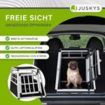 Juskys Alu Hundetransportbox – Robuste & Pflegeleichte Auto-Hundebox mit Verschliessbarer Gittertür