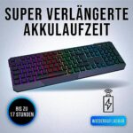 KLIM Chroma Wireless Gaming-Tastatur – Kabellos, Ergonomisch, Wasserdicht, RGB, für PC/PS4/PS5/Mac