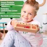 Panda Brothers Montessori Schraubbrett - Holz Lernspielzeug ab 3 - Motorik & Sensorik