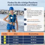 Limmys Premium Schwimmweste für Kinder – Moderne Schwimmhilfe mit Kordelzug-Tasche