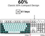 Snpurdiri 60% Mechanische Gaming-Tastatur – 61 Tasten, Anti-Ghosting, Blaue LED-Beleuchtung, Kompakt