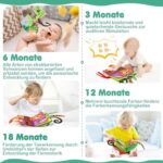 beiens Babystoffbuch – Fühlbuch für Neugeborene, knisterndes Bilderbuch, Geschenk für 0-6 Monate