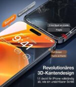 TORRAS Panzerglas für iPhone – 9H Bruchsicher, Auto-Installation, Anti-Fingerabdruck