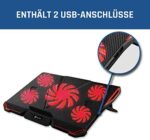 KLIM Cyclone Laptop Kühler 2024 – 5 Lüfter, Max. Kühlung & Schutz – Ständer für PC, PS4, PS5, Xbox One