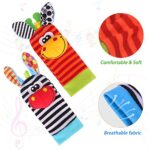 Baby Rasseln Set – 4-teiliges Plüsch-Spielzeug für Füsse und Handgelenke, ideal für Neugeborene