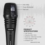 TONOR Dynamisches Mikrofon mit XLR-Kabel, 6,35mm Klinke - Ideal für Karaoke, DVD und KTV Audio