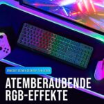 KLIM Chroma Wireless Gaming-Tastatur – Kabellos, Ergonomisch, Wasserdicht, RGB, für PC/PS4/PS5/Mac